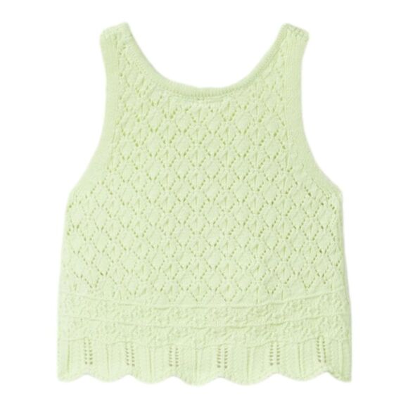 ZARA Kids | Light Lime Green | OPEN WEAVE CROCHET KNIT TOP - Picture 2 of 6